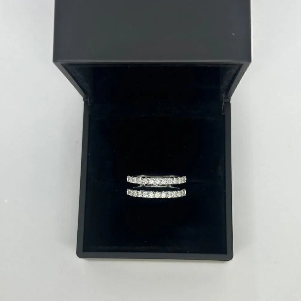 Moissanite Diamond Ring Enhancer Wedding Band GRA Certified 925 18K White Gold